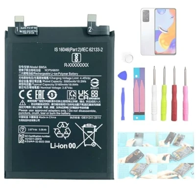 Abbildung von Aousavo BM5A ersatz akku Kompatibel mit Xiaomi Redmi Note 11 PRO Free Toolkit