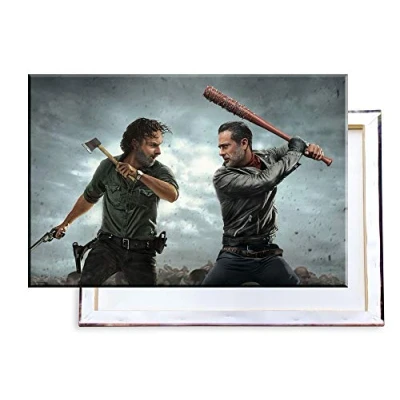 Abbildung von Unified Distribution The Walking Dead Rick vs. Negan 120x80 cm Bilder &amp; Kunstdrucke fertig auf Leinwand aufgespannt und in erstklassiger Druckqualität