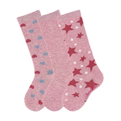 Abbildung von Sterntaler Mädchen Socken Kniestrümpfe 3er pack Herzen, Rosa (Rosa Mel. 703), 27 30