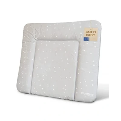 Abbildung von pic Bear Wickelauflage hochwertige OEKO TEX Wickeltischauflage pflegeleichte Wickelunterlage Auflage Wickelkommode 85 x 72 cm Punkte hellgrau