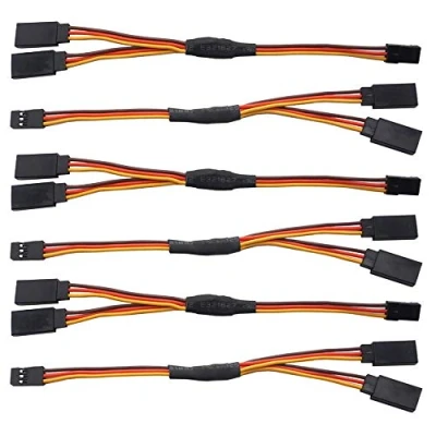 Abbildung von GTIWUNG 6 Stück Servo Y Kabel 22AWG 60 Kerne, Premium RC Verlängerungskabel, Extension, 6&quot;/150mm 1 auf 2 Kabel, 3 Pin JR Stecker Verlängerung Flugzeug