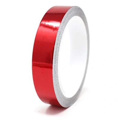 Abbildung von 8,5 Meter Glanz Zierstreifen Auto Motorrad Boot Modellbau Silber Chrom Finest Folia Dekorstreifen Seitenstreifen Klebestreifen (Chrom Rot, 9mm Breite)