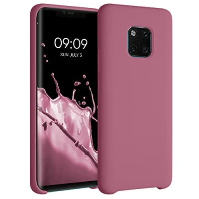 Abbildung von kwmobile Hülle kompatibel mit Huawei Mate 20 Pro Silikon Handy Case Handyhülle weiche Oberfläche kabelloses Laden Dark Rose