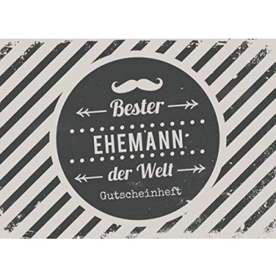Abbildung von Bester Ehemann der Welt Gutscheinheft: Kleines Gutscheinbuch für Männer zu Weihnachten mit 12 vollfarbigen Blanko Gutscheinen zum selber Ausfüllen.
