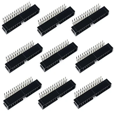 Abbildung von Oiyagai 30 Stück Pins 2,54 mm Rastermaß rechtwinkliger Steckverbinder Pin IDC Box Header
