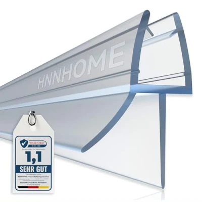 Abbildung von HNNHOME Duschdichtung, 1 Meter für 6 8mm Glasstärke, Duschtürdichtung Bad Duschwand und Duschabtrennung, Dichtet Spalten bis zu 20mm ab (Gerade)