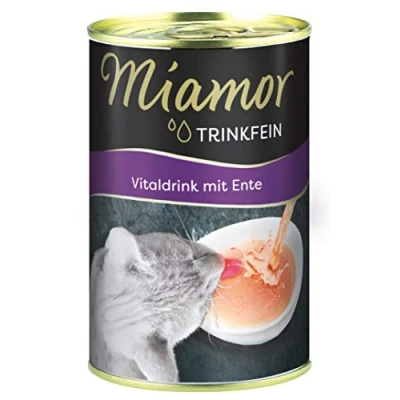 Abbildung von MIAMOR Vitaldrink Leckerer Drink für ausgewachsene Katzen zur Förderung der Flüssigkeitsaufnahme. Ergänzungsfutter in Dose Unterstützung Nierenfunktion 24x135 ml Ente