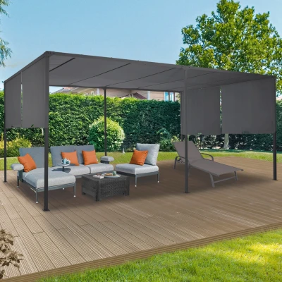 Abbildung von Pergola mit Schiebevorhängen anthrazitgrau 3x6m IDMarket