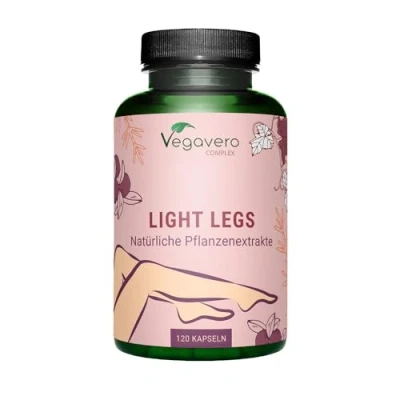 Abbildung von Venen Kapseln Vegavero® 100% Natürlich Ackerschachtelhalm, Rotes Weinlaub, Gotu Kola, Mäusedorn &amp; Blaubeere Schwere und Müde Beine 120 Stück Vegan