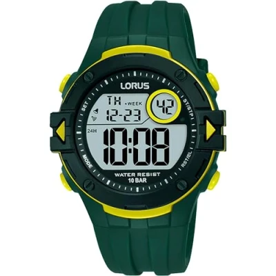 Abbildung von LORUS Herren Digital Quarz Uhr mit Silikon Armband R2327PX9