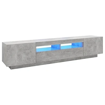 Abbildung von vidaXL TV Schrank mit LED Leuchten Lowboard Sideboard Fernsehschrank Fernsehtisch Möbel Tisch Board HiFi Betongrau 200x35x40cm