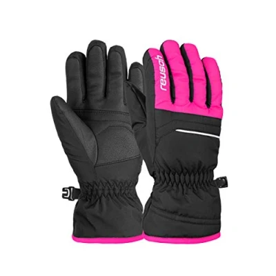 Abbildung von Reusch ALAN Junior Fingerhandschuh für Kinder, Größe: 4, Black pink glo