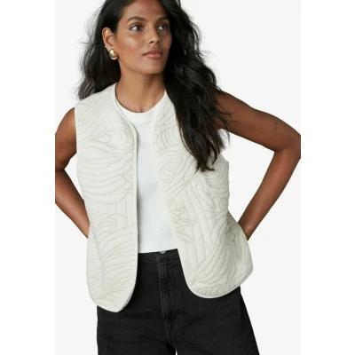 Abbildung von Next Regular FIT Quilted Pattern Weste, Damen, Größe: Large, Ecru