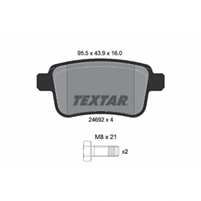 Abbildung von TEXTAR 2469204 Bremsbelagsatz nicht für Verschleißwarnanzeiger vorbereitet mit Bremssattelschrauben MERCEDES BENZ: Citan Kastenwagen