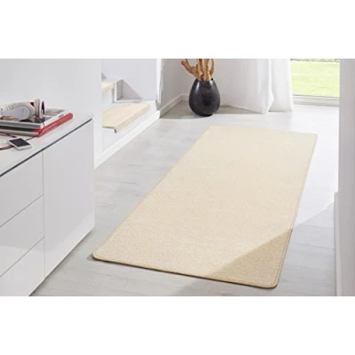 Abbildung von Hanse Home Indoor Teppich Fancy Wohnzimmerteppich einfarbig Modern Velours für Esszimmer, Wohnzimmer, Kinderzimmer, Flur, Schlafzimmer, Küche Beige, 80x300cm