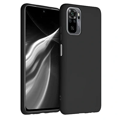 Abbildung von kwmobile Hülle kompatibel mit Xiaomi Redmi Note 10 / 10S weiches TPU Silikon Case Cover geeignet für kabelloses Laden Schwarz matt