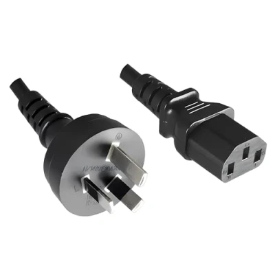 Abbildung von DINIC Stromkabel Netzkabel für Australien Typ I auf Kaltgerätestecker C13 (3,00m, schwarz)
