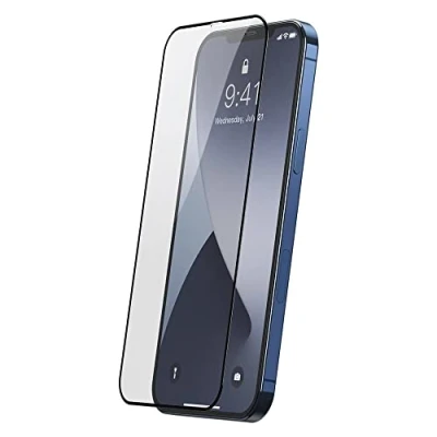 Abbildung von COFI 1453 2 x 5D Schutz Glas kompatibel mit iPhone 13 Folie Rahmen Vollständig Klebend und Abdeckung