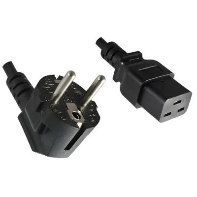 Abbildung von DINIC Netzkabel, Stromkabel CEE 7/7 Schutzkontaktstecker auf C19 für 16A 1,80m, schwarz