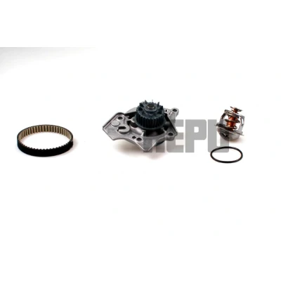 Abbildung von HEPU PK06590TH Wasserpumpe + Zahnriemensatz mit Thermostat, ohne Thermostat 54 VOLKSWAGEN: GOLF 5 Schrägheck, Passat B6 Variant, 6