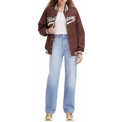 Abbildung von Levi&#039;s Ribcage FULL Length Button FLY Jeans Straight Leg, Damen, Größe: 31x34, Samba tango light