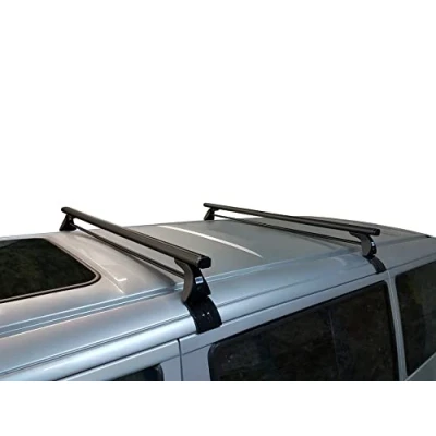 Abbildung von Aluminium Dachträger kompatibel mit VW Transporter T4 Van 1991 2003 Schwarz
