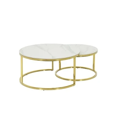 Abbildung von HELA Couchtisch &quot;LUIS&quot;, (Set, 2 St.), 2er Set; 12mm Sinterstein; Marmoroptik