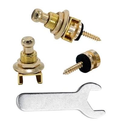 Abbildung von Rayzm Gitarre Strap Locks Button/Gitarrengurt Schlösser mit einem Schraubenschlüssel, Sicherheit Straplocks Rutschfeste Retainer System für Akustik /Elektro /Bassgitarre (Gold)