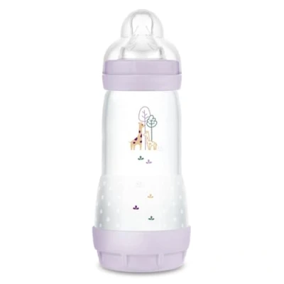 Abbildung von MAM Easy Start Anti Colic Flasche 4+ Monate, schneller Durchfluss (320 ml), Flieder zur Reduzierung von Koliken und Beschwerden des Babys Babyflasche kompatibel zum Stillen
