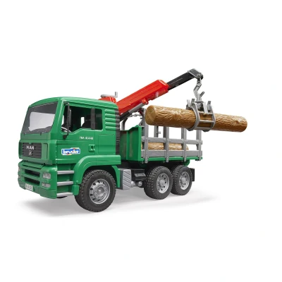 Abbildung von Bruder MAN Holztransport LKW Ladekran + 3 Baumstämme 1:16