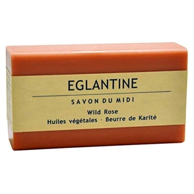 Abbildung von Savon du Midi Feste Duschseife Karité Butter Seife Wildrose, 100 g