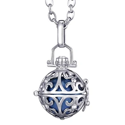 Abbildung von Morella Kette mit Anhänger Engel Halskette Ornament (2 tlg), Silberne austauschbarer Klangkugel, im Samtbeutel