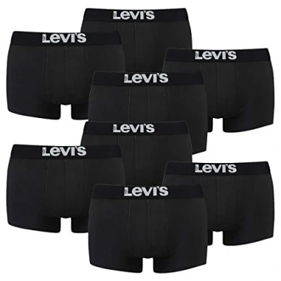Abbildung von Levi&#039;s Solid Basic Trunk 2 PACK Panties, Herren, Größe: Medium, Jet black