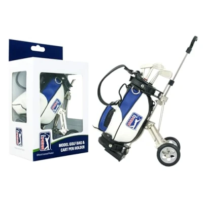 Abbildung von PGA TOUR Gadget Desktop Golftasche und Kugelschreiber Geschenkset, silber / weiß blau