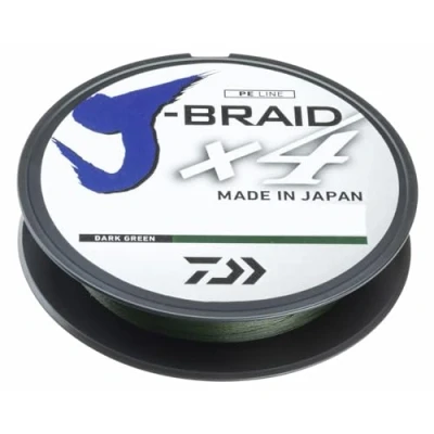 Abbildung von Daiwa J Braid X4E 0.10mm 3,8kg 135m dark green Geflochtene Schnur