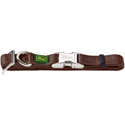 Abbildung von HUNTER Vario Basic Alu Strong Halsung, Hundehalsband, Nylon, Aluminium Steckverschluss, Braun, L