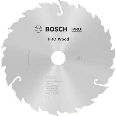 Abbildung von Bosch 1x PRO Wood Kreissägeblatt für Akku Handkreissägen (für Weichholz, Hartholz, Ø mm, Professional Zubehör Handkreissäge)