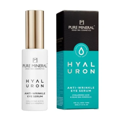 Abbildung von Pure Mineral Hyaluron Anti Falten Augenserum für alle Hauttypen Reduziert und Augenringe, intensive Feuchtigkeit Ohne Silikone, Sulfate, Parabene 30ml
