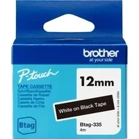 Abbildung von Brother Original Btag 335 Schriftband 12 mm breit, 4 m lang, weiß/schwarz