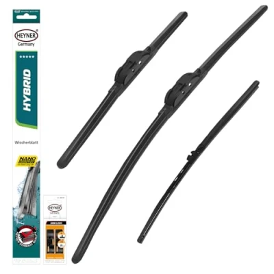 Abbildung von HEYNER® Scheibenwischer Set mit Heckscheibenwischer passend für BMW X3 (10.2010 08.2017) HYBRID Flachbalkenwischer Front und Heckwischer