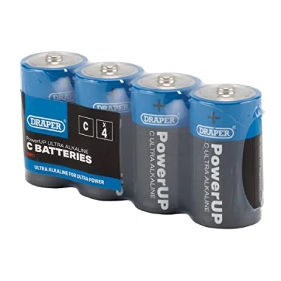 Abbildung von Draper 03977 PowerUP Ultra Alkaline C Batterien (4 Stück)
