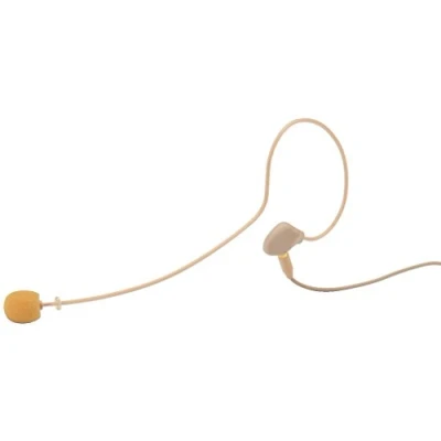 Abbildung von JTS CM 801F Elektret Ohrbügelmikrofon, ultraleichtes Bühnen Mikrofon mit einem Ohr Haken, unauffälliges Headset inklusive Tasche und Windschutz, in Beige