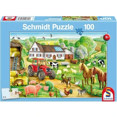 Abbildung von Schmidt Spiele Puzzle Fröhlicher Bauernhof, 100 Teile, Puzzleteile