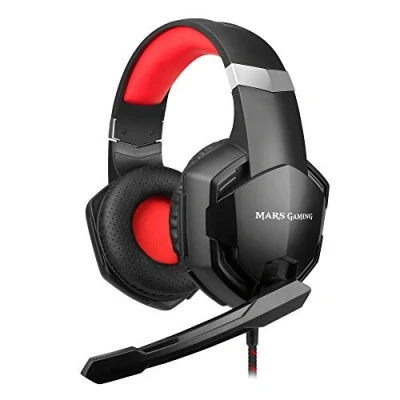 Abbildung von Mars Gaming MHX Kopfhörer SuperBass 50mm, Mikrofon, Pads Air, PC/ PS4