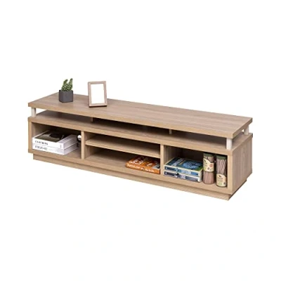 Abbildung von Iris Ohyama, TV Möbel, Schrank, Bank, Halterung für bis zu 65 Zoll Bildschirme, 5 Regale, Kabelauslass, Zeitgenössisch, Schlafzimmer, Wohnzimmer Cabinet Middle OTS 150M Hellbraun