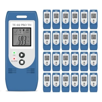 Abbildung von TE 02 Pro TH Datenlogger Temperatur Luftfeuchtigkeitmit automatischen CSV PDF Berichten, Vergleich von Daten mehrerer Geräte, Überwachung Kühl und Tiefkühllagern mit Kalibrierzertifikat (25)
