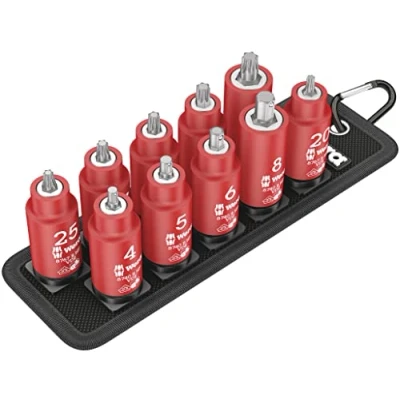 Abbildung von Wera 05004930001, Steckschlüssel Satz, 3/8 Zoll, Metrisch, 10 Kopf/Köpfe, 4,5,6,8,20,25,27,30,40,45 mm, 230 mm