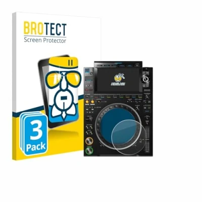 Abbildung von BROTECT Schutzglas für Pioneer CDJ 3000 (Kreis) (3 Stück) Schutzfolie Panzer Folie Glas [Extrem Kratzfest 9H, Anti Fingerprint, Ultra Transparent]