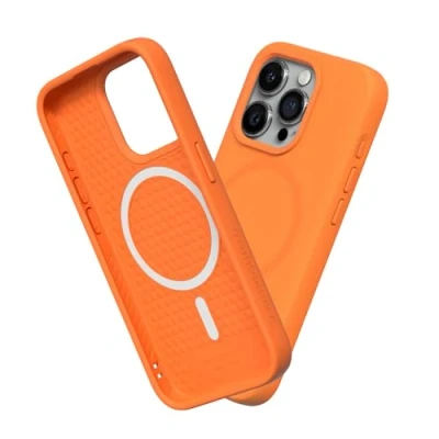 Abbildung von RhinoShield Case kompatibel mit [iPhone 15 Pro] SolidSuit MagSafe Stoßdämpfende &amp; schlanke Schutzhülle Premium Finish 3.5 Meter Fallschutz Orange