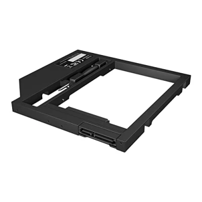 Abbildung von ICY BOX IB AC649 Notebookadapter Fuer 6,35 cm 2,5 Zoll HDD/SSD mit Bauhoehe 7 9 in einem 9,5 mm DVD Schacht